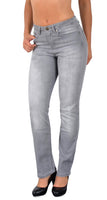 ESRA Damen Straight Fit Jeans Hose Damen Jeanshose Stretch gerader Schnitt Jeans Damen High Waist Damen Jeans Straight Jeans Damen Stretch bis Übergröße Jeans Große Größe G800