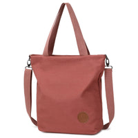 JANSBEN Damen Canvas Handtasche Schultertasche Casual Multifunktionale Umhängetaschen Groß für Arbeit Schule Shopper Lässige täglich (Rosa)