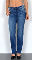 ESRA Jeans Damen Straight Stretch Jeans bis Übergröße G200