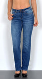 ESRA Jeans Damen Straight Stretch Jeans bis Übergröße G200