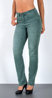 ESRA Damen Straight Fit Jeans Hose Damen Jeanshose Stretch gerader Schnitt Jeans Damen High Waist Damen Jeans Straight Jeans Damen Stretch bis Übergröße Jeans Große Größe G800