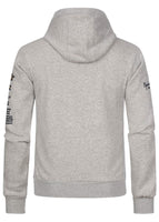 Geographical Norway Gymclass Men - Hoodie Herren mit Kapuze Zip Tasche Känguru Mann - Pullover Sweatshirt Warm Langarm - Hoody Männer Jungen Frühling Sommer Herbst Winter (Hellgrau L)