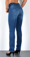 ESRA Damen Straight Fit Jeans Hose Damen Jeanshose Stretch gerader Schnitt Jeans Damen High Waist Damen Jeans Straight Jeans Damen Stretch bis Übergröße Jeans Große Größe G800