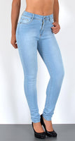 ESRA Damen Jeans Jeanshose Damen Skinny High Waist Hochbund Stretch Hose bis Übergröße S700