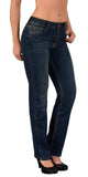 ESRA Damen Jeans Hose Damen Jeanshose gerader Schnitt Straight-Fit Jeans Damen High Waist bis Übergröße Große Größen G600