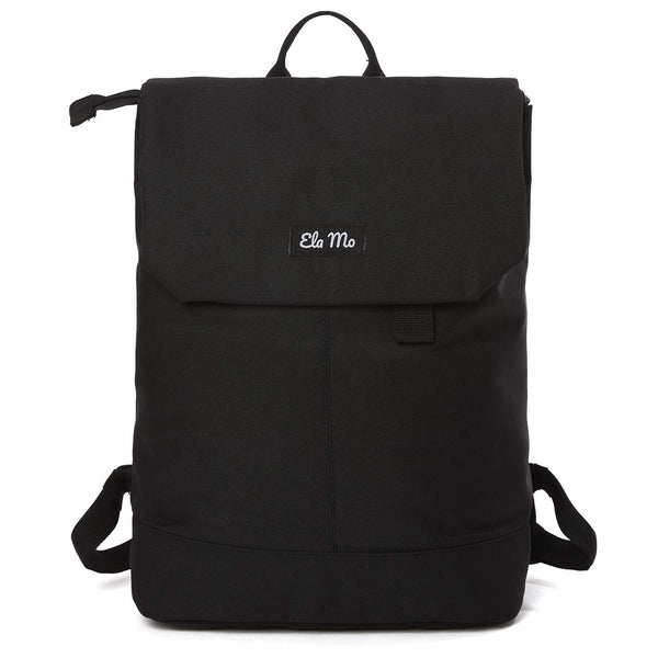 Ela Mo Rucksack Damen - Schön u. Durchdacht - Daypack mit Laptopfach & Anti Diebstahl Tasche für Ausflüge, Uni, Schule u. Büro (Black Beautiful)