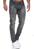 MERISH Jeans Herren Slim Fit Jeanshose Stretch Denim Designer Hose 1507(29W / 32L, 1506-3 Grau)