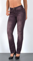 ESRA Damen Straight Fit Jeans Hose Damen Jeanshose Stretch gerader Schnitt Jeans Damen High Waist Damen Jeans Straight Jeans Damen Stretch bis Übergröße Jeans Große Größe G800