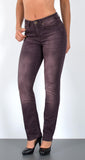 ESRA Damen Straight Fit Jeans Hose Damen Jeanshose Stretch gerader Schnitt Jeans Damen High Waist Damen Jeans Straight Jeans Damen Stretch bis Übergröße Jeans Große Größe G800