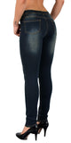 ESRA Damen Jeans Jeanshose Damen Skinny High Waist Hochbund Hose bis Übergröße S300