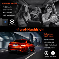 VANTRUE N2S 4K Dashcam Auto Dual 1440P Dash Cam Vorne Innen, GPS 24Std. Dual Parküberwachung, Dasch-Cam Infrarot Nachtsicht, 2160P Vorne, 2 Zoll 320°Superkondensator Autokamera G Sensor Max. 512GB