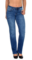 ESRA Jeans Damen Straight Stretch Jeans bis Übergröße G200