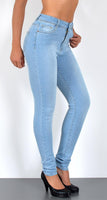 ESRA Damen Jeans Jeanshose Damen Skinny High Waist Hochbund Stretch Hose bis Übergröße S700