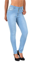 ESRA Damen Jeans Jeanshose Damen Skinny High Waist Hochbund Stretch Hose bis Übergröße S700