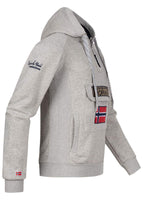 Geographical Norway Gymclass Men - Hoodie Herren mit Kapuze Zip Tasche Känguru Mann - Pullover Sweatshirt Warm Langarm - Hoody Männer Jungen Frühling Sommer Herbst Winter (Hellgrau L)