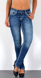 ESRA Damen Jeans Jeanshose Damen Hose Straight Leg Dicke Naht Jeanshosen Damenjeans bis große Größen J755