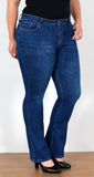 ESRA Jeans Damen Bootcut Jeanshose Flared High Waist Schlaghose Hose Stretch Schlagjeans bis Übergröße Plussize FB1, Jeansblau J114, 52