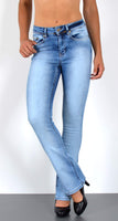 ESRA Jeans Damen Bootcut Jeans Damen Stretch High Waist Hose Damen bis Übergröße B700