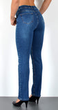 ESRA Damen Jeans Hose High Waist Jeans Damen Straight Leg Hose bis Übergröße G300