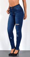 ESRA Damen Jeans Jeanshose Damen Skinny High Waist Hochbund Stretch Hose bis Übergröße S700