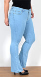 ESRA Jeans Damen Bootcut Jeanshose Flared Jeans Damen High Waist Schlaghose Bootcut Jeans Damen Hose Damen Jeans Bootcut High Waist Jeans Damen Stretch Schlagjeans bis Übergröße Plussize FB1