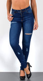 ESRA Damen Jeans Jeanshose Damen Skinny High Waist Hochbund Stretch Hose bis Übergröße S700