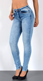 ESRA Damen Jeans Jeanshose Damen Skinny High Waist Hochbund Hose bis Übergröße S300