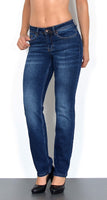 ESRA Damen Jeans Hose Damen Jeanshose gerader Schnitt Straight-Fit Jeans Damen High Waist bis Übergröße Große Größen G600