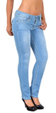 ESRA Damen Jeans Hose Jeanshosen Damen Straight Leg Dicke Naht Kontrastnaht bis Übergröße J540