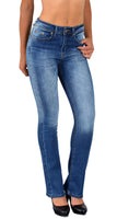 ESRA Schlaghose Damen 70er Weite Hose Damen Bootcut Jeans Damen bis Übergröße B700