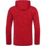 Nebulus Herren Fleecejacke NORSKA, warme Fleece Jacke, mit langem Full-Zip Reißverschluss, rot meliert - XXL