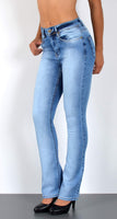 ESRA Jeans Damen Bootcut Jeans Damen Stretch High Waist Hose Damen bis Übergröße B700