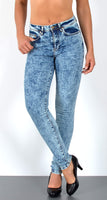 ESRA Damen Jeans Jeanshose Damen Skinny Jeanshosen Pushup Hose bis Übergröße S900