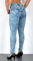 ESRA Damen Jeans Jeanshose Damen Skinny Jeanshosen Pushup Hose bis Übergröße S900