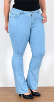 ESRA Jeans Damen Bootcut Jeanshose Flared Jeans Damen High Waist Schlaghose Bootcut Jeans Damen Hose Damen Jeans Bootcut High Waist Jeans Damen Stretch Schlagjeans bis Übergröße Plussize FB1