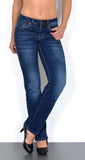 ESRA Damen Jeans Hose Damen Jeanshose gerader Schnitt Straight-Fit Jeans Damen High Waist bis Übergröße Große Größen G600