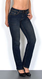 ESRA Damen Jeans Hose Damen Jeanshose gerader Schnitt Straight-Fit Jeans Damen High Waist bis Übergröße Große Größen G600