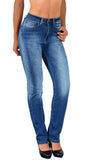 ESRA Damen Straight Fit Jeans Hose Damen Jeanshose gerader Schnitt bis Übergröße G700