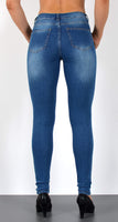 ESRA Damen Jeans Jeanshose Damen Skinny High Waist Hochbund Hose bis Übergröße S300