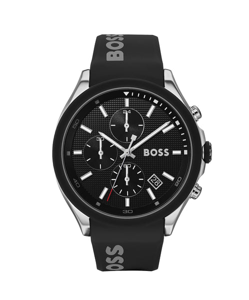 BOSS Chronograph Quarz Uhr für Herren mit Schwarzes Silikonarmband - 1513716