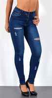 ESRA Damen Jeans Jeanshose Damen Skinny High Waist Hochbund Stretch Hose bis Übergröße S700