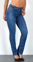 ESRA Damen Jeans Hose High Waist Jeans Damen Straight Leg Hose bis Übergröße G300