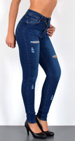 ESRA Damen Jeans Jeanshose Damen Skinny High Waist Hochbund Stretch Hose bis Übergröße S700