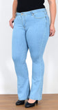 ESRA Jeans Damen Bootcut Jeanshose Flared Jeans Damen High Waist Schlaghose Bootcut Jeans Damen Hose Damen Jeans Bootcut High Waist Jeans Damen Stretch Schlagjeans bis Übergröße Plussize FB1