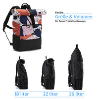 Ela Mo Rucksack Damen Schön, Komfortabel und Durchdacht 18 L (Papercut Tulip)