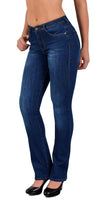 ESRA Bootcut Jeans Damen High Waist Jeans Damen Stretch Schlaghose bis Übergröße B700