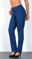 ESRA Damen Straight Fit Jeans Hose Damen Jeanshose Stretch gerader Schnitt Jeans Damen High Waist Damen Jeans Straight Jeans Damen Stretch bis Übergröße Jeans Große Größe G800