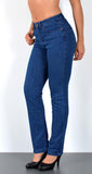 ESRA Damen Straight Fit Jeans Hose Damen Jeanshose Stretch gerader Schnitt Jeans Damen High Waist Damen Jeans Straight Jeans Damen Stretch bis Übergröße Jeans Große Größe G800