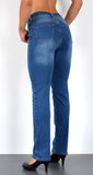 ESRA Damen Straight Fit Jeans Hose Damen Jeanshose gerader Schnitt bis Übergröße G700