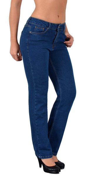 ESRA Damen Jeanshose Straight -Fit Jeans Gerade G200